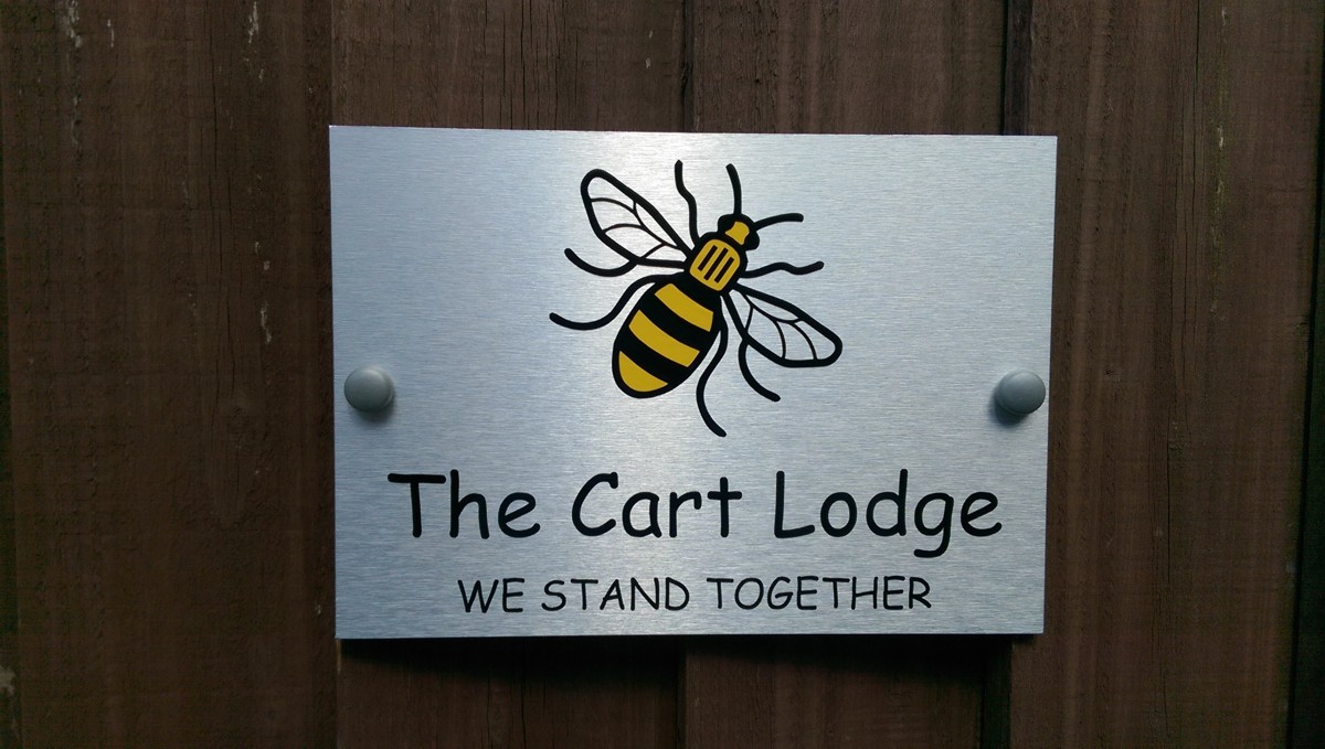 Manchester Bee House Plaque Name or Number New Design